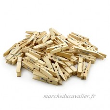 Lot de 25 mini pinces à linge en bois véritable épicéa  produit naturel  idéal pour bricoler et décorer  marque : Ganzoo - B01FFO21OI